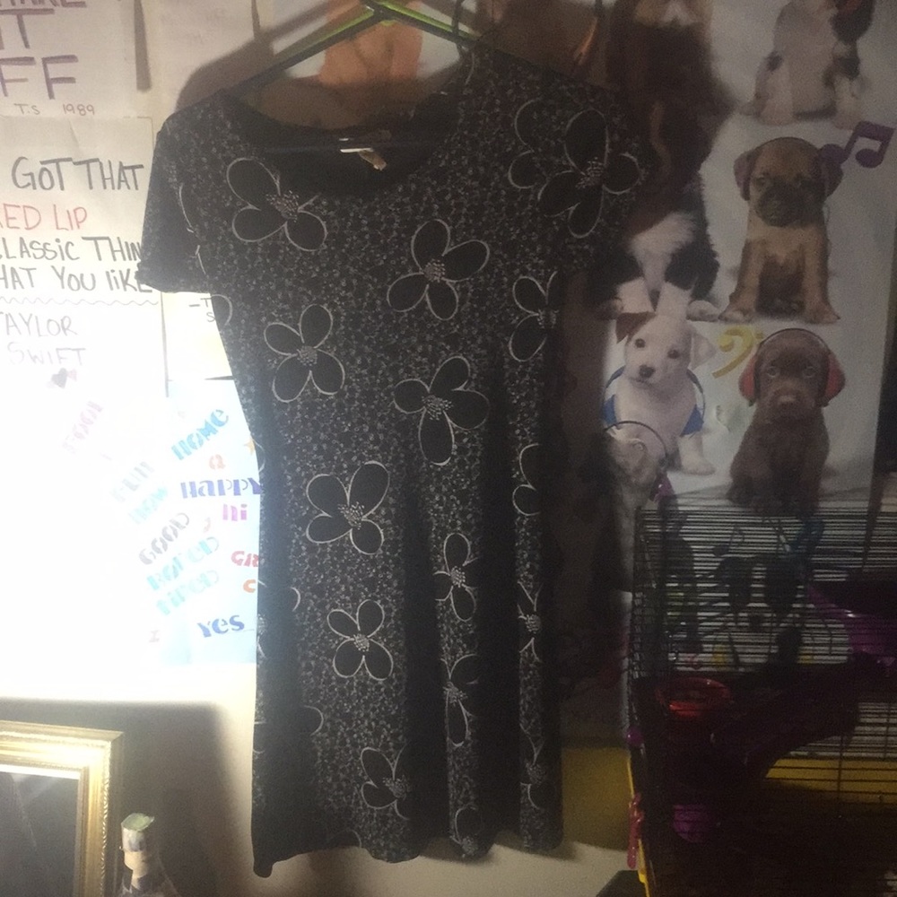 Black dress with flowers